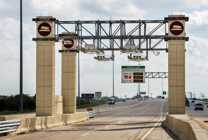 Photo example of managed lanes with ITS technologies.