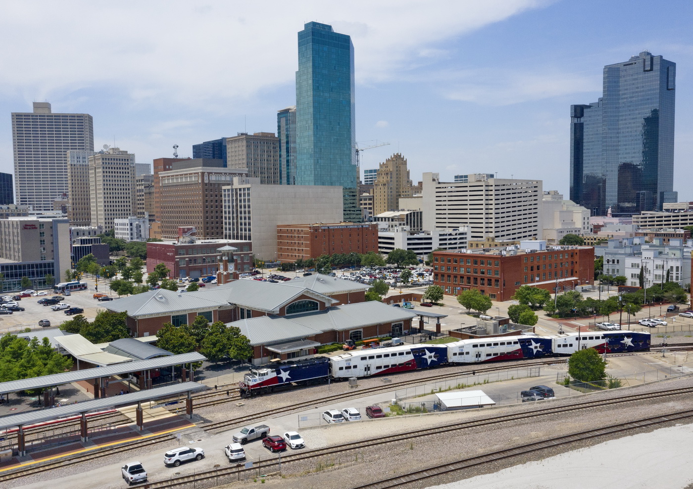 Trinity Metro TRE Passing Fort Worth Central Station