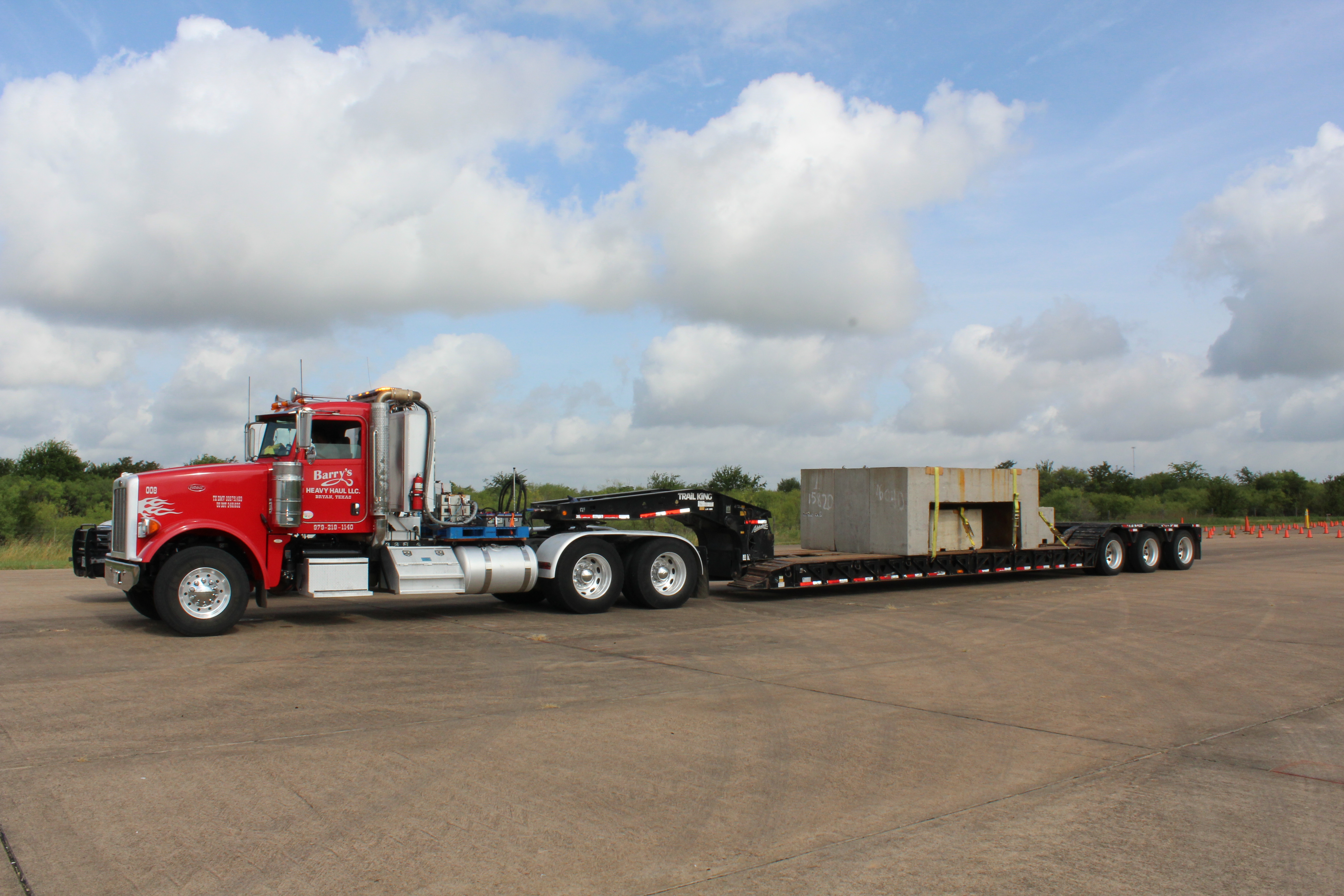 Overweight heavy- duty test vehicle.