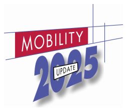 The logo for Mobility 2025 -2001 Update