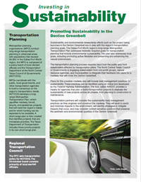 Investing in Sustainability final cover for the Denton Greenbelt