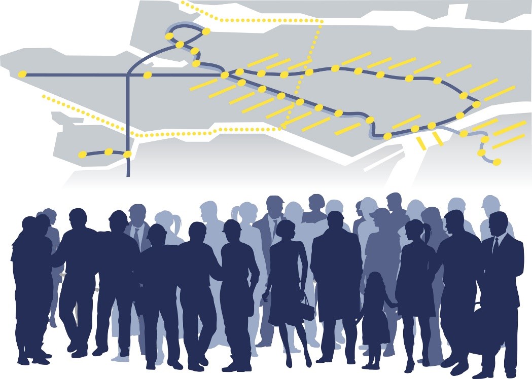 This picture is of people, our community, coming together with the help of transit planning and implementation studies