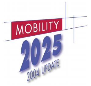 The logo for Mobility 2025 -2004 Update